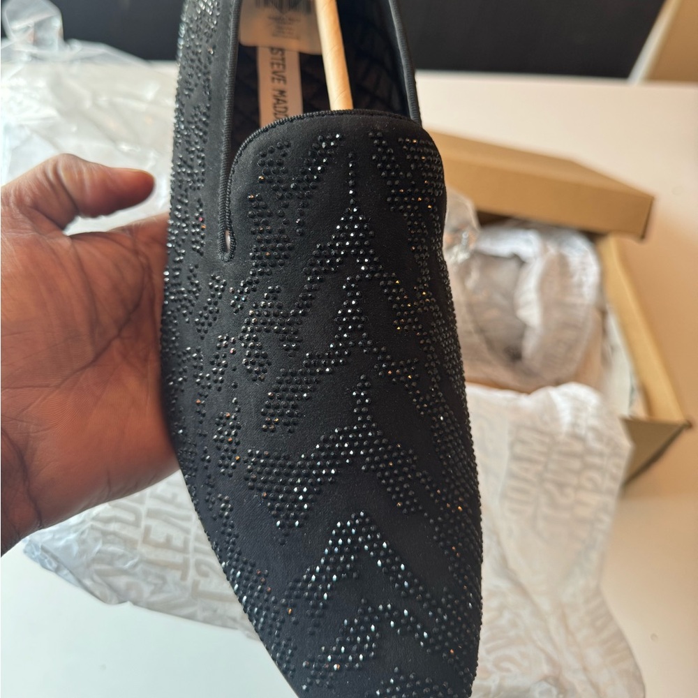 Steve Madden Black Studded Men's Loafers